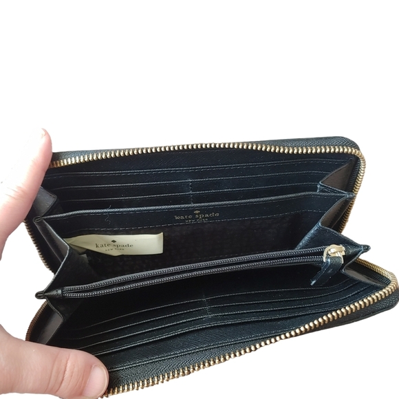 KATE SPADE Newbury Lane Neda Zip Continental Wallet WLRU1498 Black Leather - Picture 3 of 5